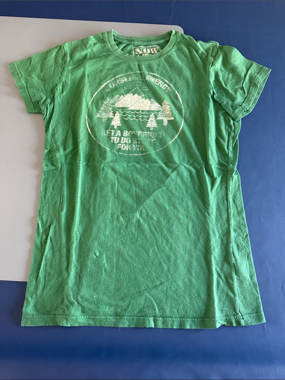 Women’s Green Graphic Tee - Outdoor Mountain Print
